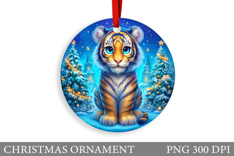 Cute Tiger Christmas Ornament. Christmas Ornament Design