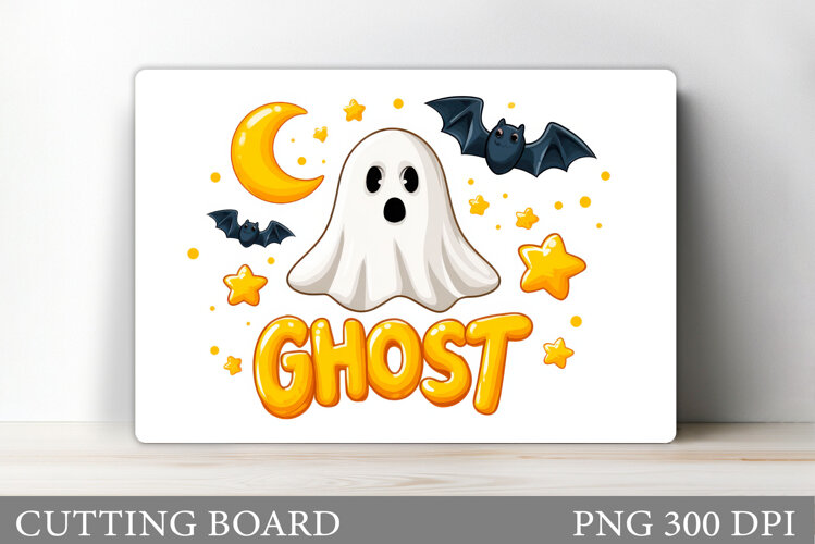 Ghost Cutting Board Sublimation. Halloween Cutting Board example image 1