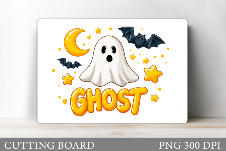 Ghost Cutting Board Sublimation. Halloween Cutting Board