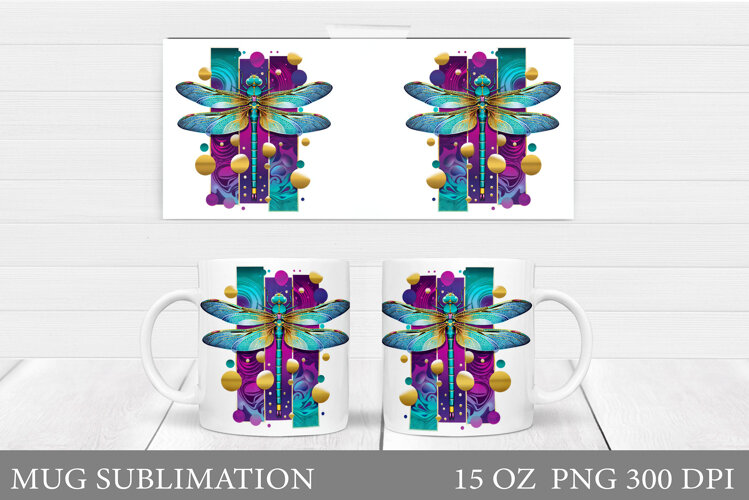 Dragonfly Mug Design. Dragonfly Sublimation example image 1