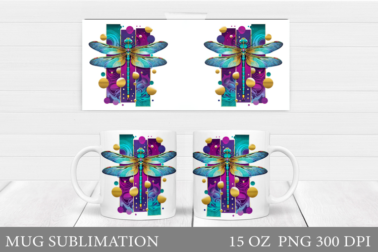 Dragonfly Mug Design. Dragonfly Sublimation