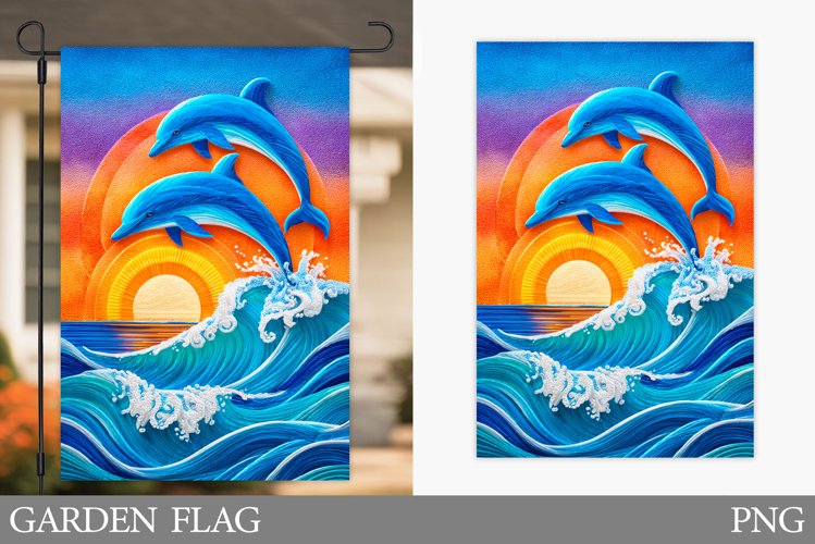 Dolphin Garden Flag Design. Dolphin Sublimation
