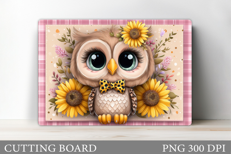 Cute Owl Cutting Board. Owl Flowers Kitchen Cutting Board