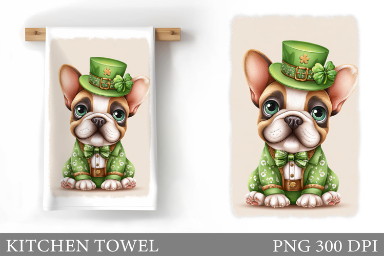 St Patrick Dog Kitchen Towel. St Patrick Kitchen Towel