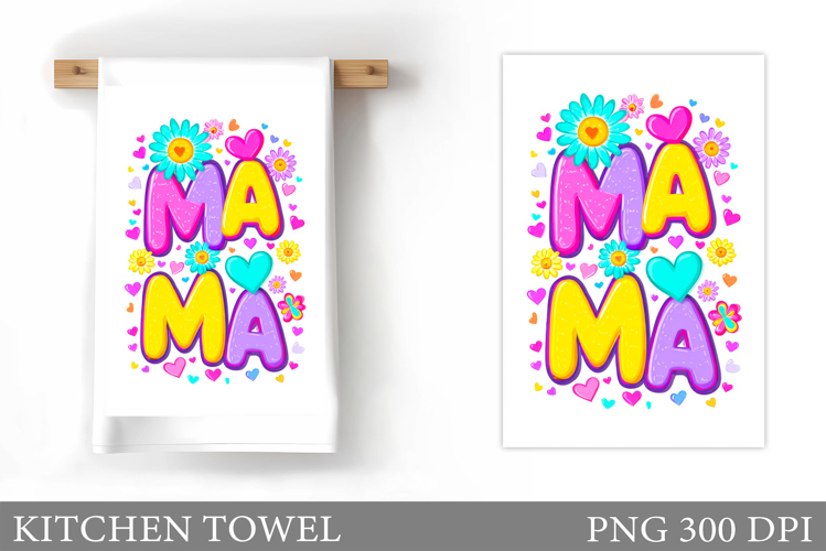 Mothers Day Kitchen Towel. Floral Kitchen Towel Sublimation