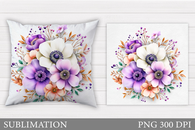 Floral Pillow Sublimation. Flowers Sublimation