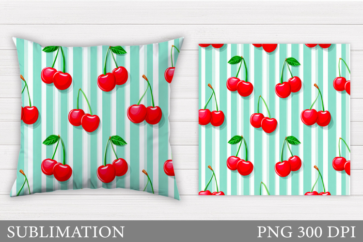 Cherry Pillow Design. Cherries Sublimation