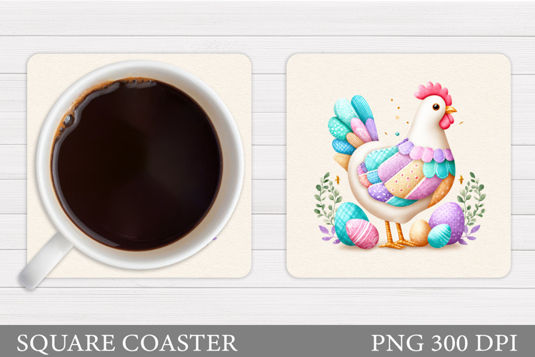 Easter Chicken Coaster Design. Easter Coaster Sublimation