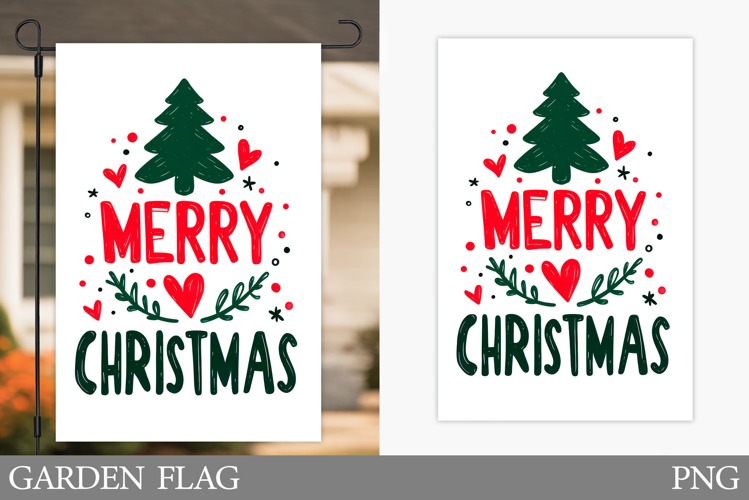 Merry Christmas Garden Flag. Christmas Garden Flag Design