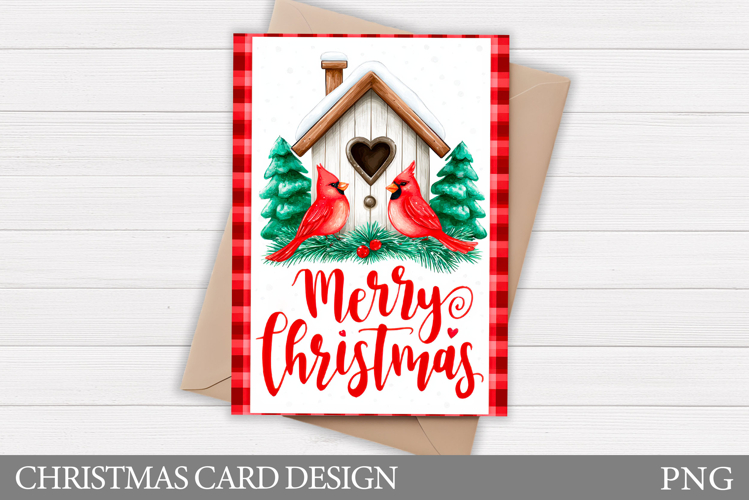 Christmas Cardinal Card Design. Christmas Card Printable