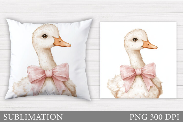 Cute Goose Sublimation. Funny Goose Pillow Design example image 1