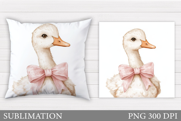 Cute Goose Sublimation. Funny Goose Pillow Design