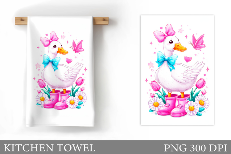 Cute Goose Kitchen Towel Design. Cute Goose Sublimation