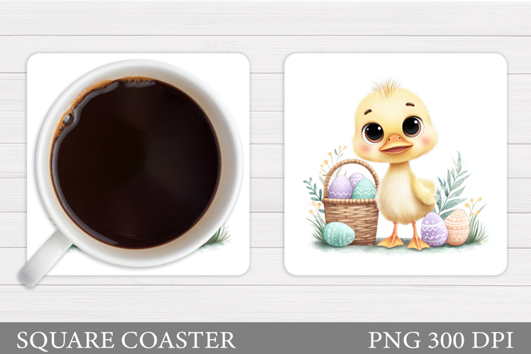 Easter Duck Coaster Sublimation. Duck Coaster Design