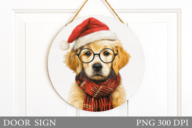 Christmas Dog Door Sign. Christmas Door Sign Sublimation