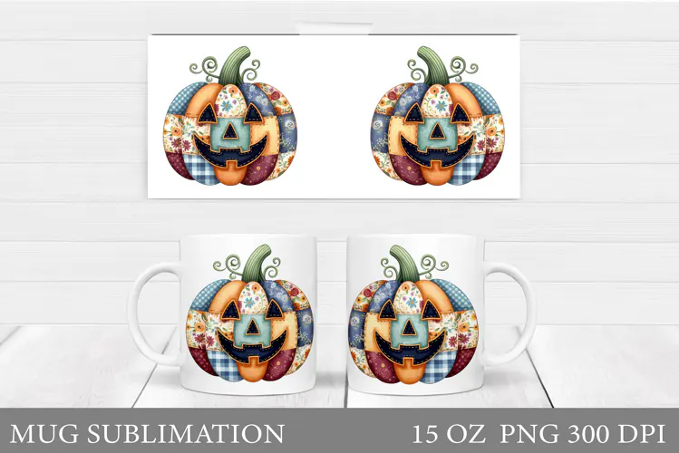 Halloween Pumpkin Mug Design. Halloween Mug Sublimation