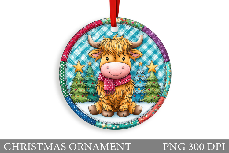 Cute Cow Christmas Ornament. Christmas Ornament Sublimation