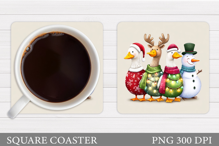 Christmas Goose Coaster. Christmas Coaster Sublimation