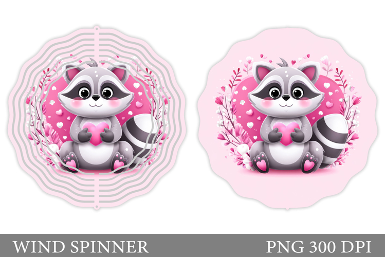 Valentines Raccoon Wind Spinner. Valentines Wind Spinner