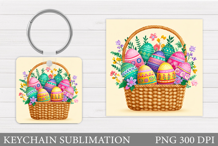 Easter Eggs Keychain Design. Easter Keychain Sublimation