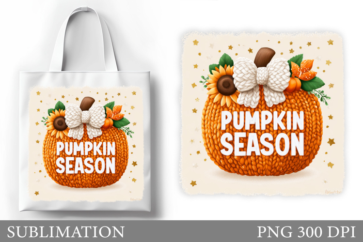 Fall Pumpkin Tote Bag Design. Fall Tote Bag Sublimation