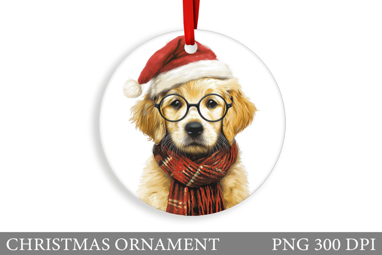 Cute Dog Christmas Ornament. Winter Dog Christmas Ornament