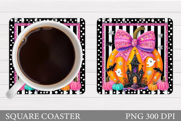 Halloween Coaster Design. Halloween Sublimation