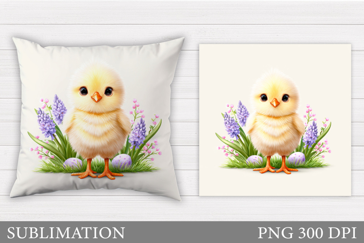 Easter Chick Pillow Sublimation. Easter Pillow Design