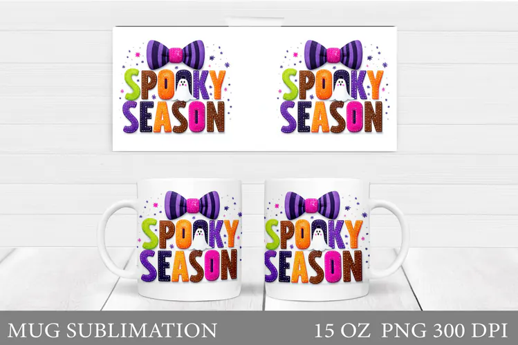 Halloween Mug Wrap Design. Halloween Sublimation