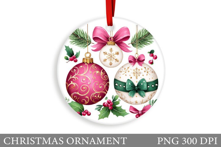 Christmas Ornament Sublimation. Merry Christmas Ornament example image 1