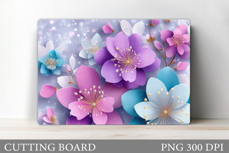 Floral Cutting Board Design. Flowers Cutting Board example image 1