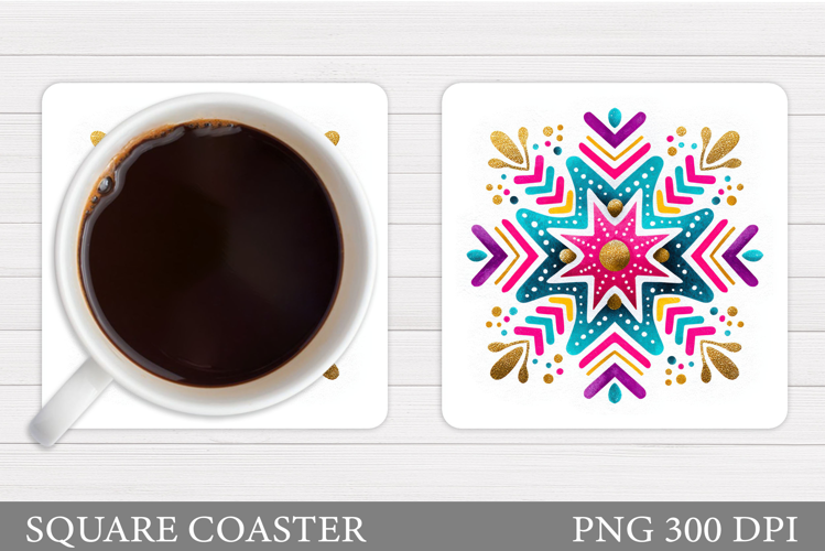 Snowflake Coaster Design. Winter Coaster Sublimation