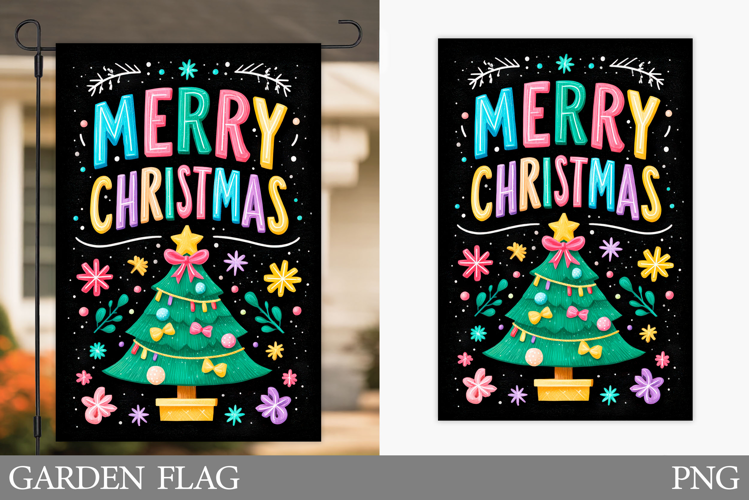 Merry Christmas Garden Flag. Christmas Garden Flag Design