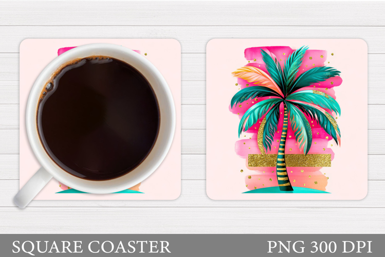 Palm Tree Coaster Design. Sea Coaster Sublimation