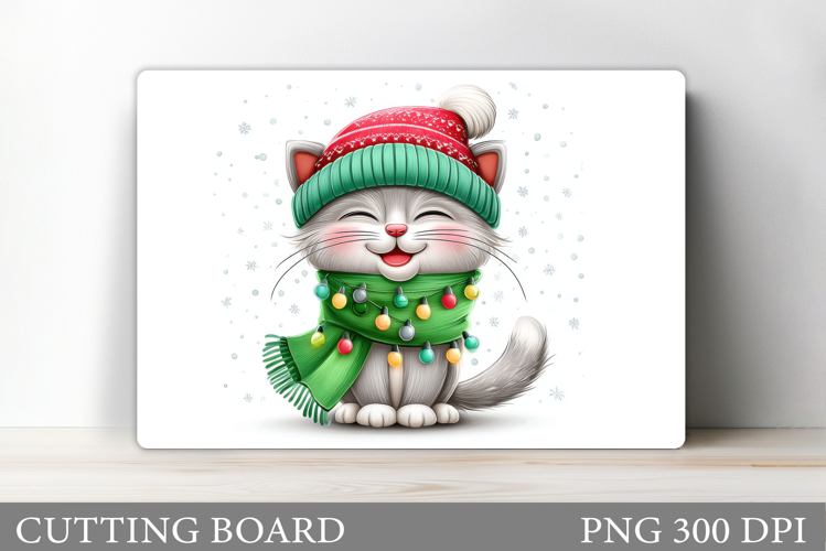 Christmas Cat Cutting Board. Christmas Cutting Board Design