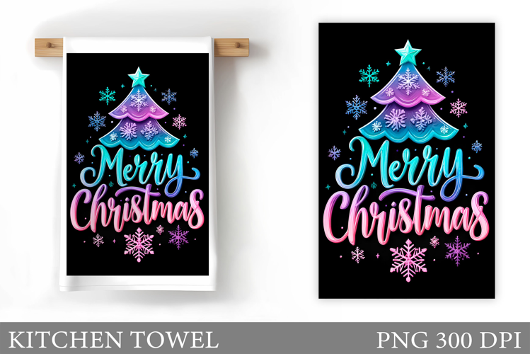 Christmas Tree Kitchen Towel. Christmas Deer Kitchen Towel