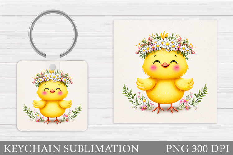 Cute Chick Keychain. Chick Keychain Sublimation