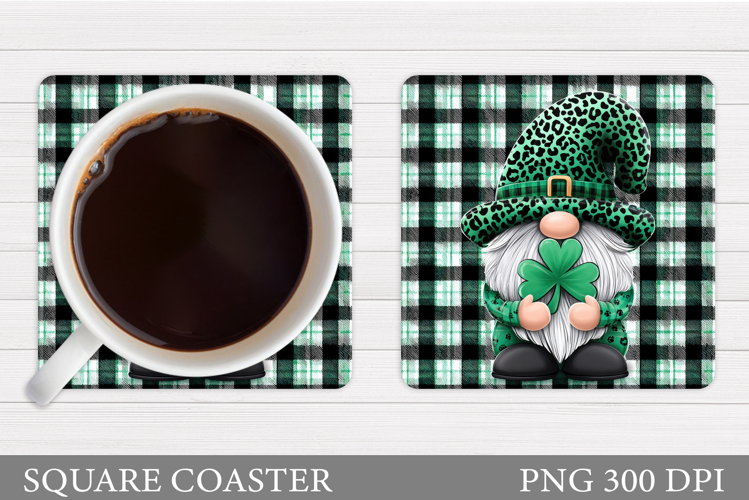 St Patrick Gnome Coaster. St Patrick Coaster Sublimation