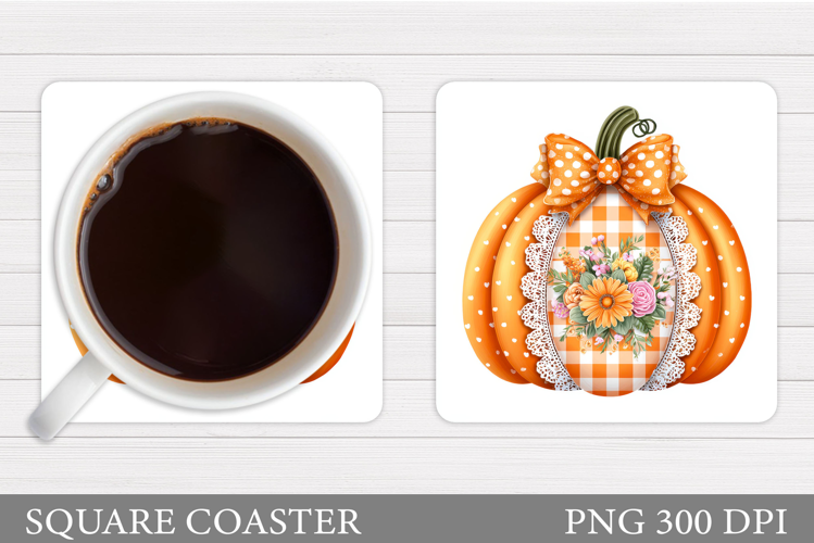Pumpkin Coaster Design. Fall Coaster Sublimation