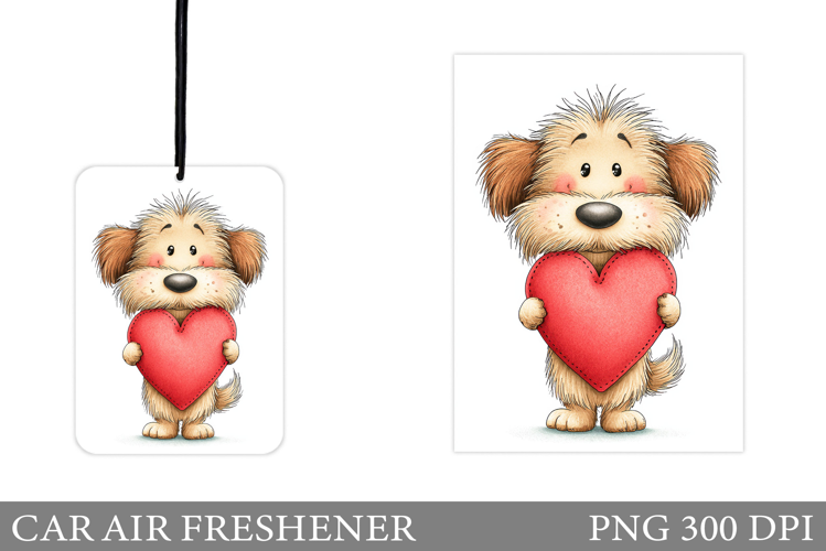 Cute Dog Car Air Freshener. Valentines Car Air Freshener