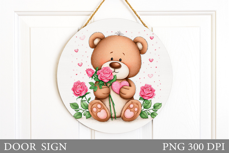 Valentines Bear Door Sign. Valentines Door Sign Design