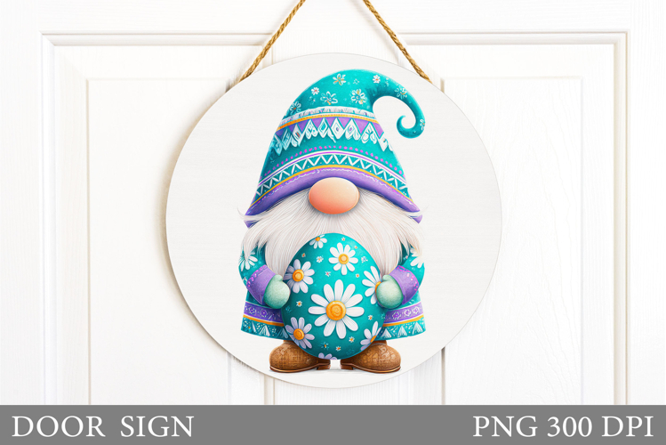 Easter Gnome Door Sign Design. Easter Door Sign Sublimation