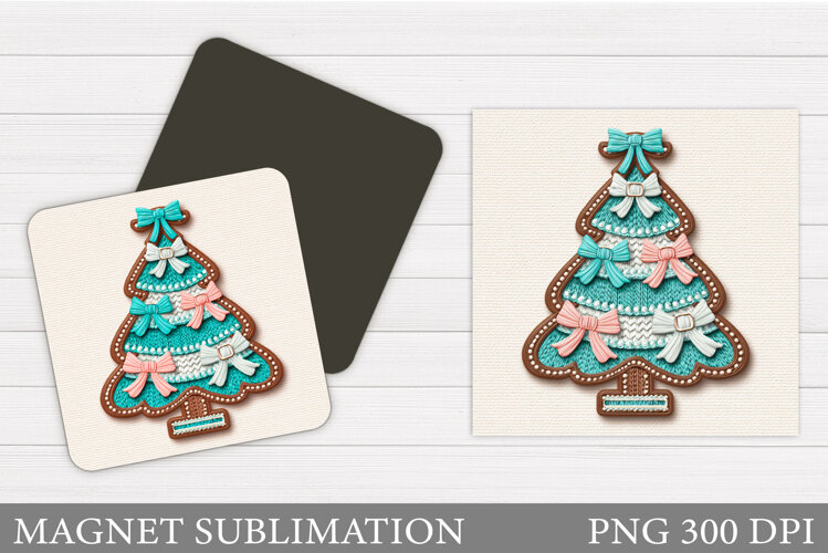 Christmas Tree Magnet Design. Christmas Magnet Sublimation example image 1
