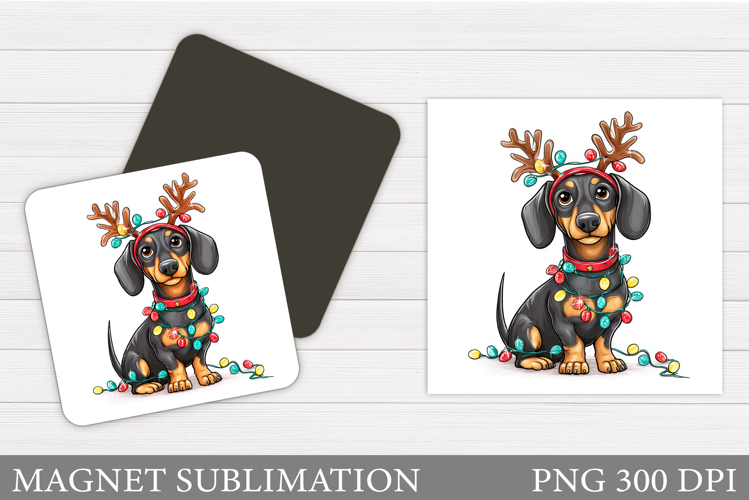Christmas Dog Magnet Design. Christmas Magnet Sublimation