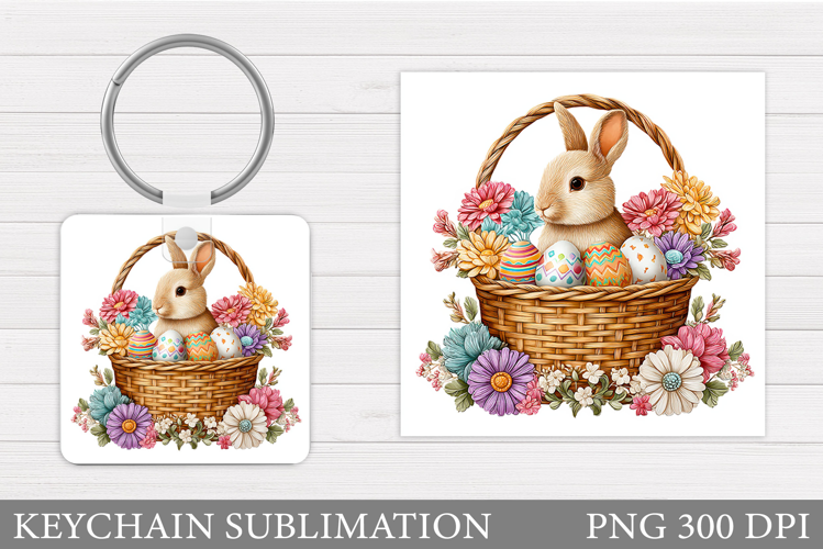Easter Bunny Keychain Sublimation. Easter Keychain Design