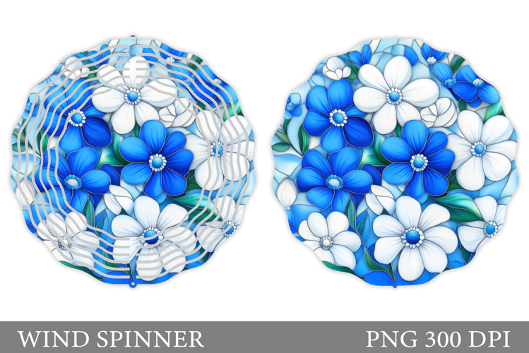Flowers Wind Spinner Design. Floral Wind Spinner Sublimation