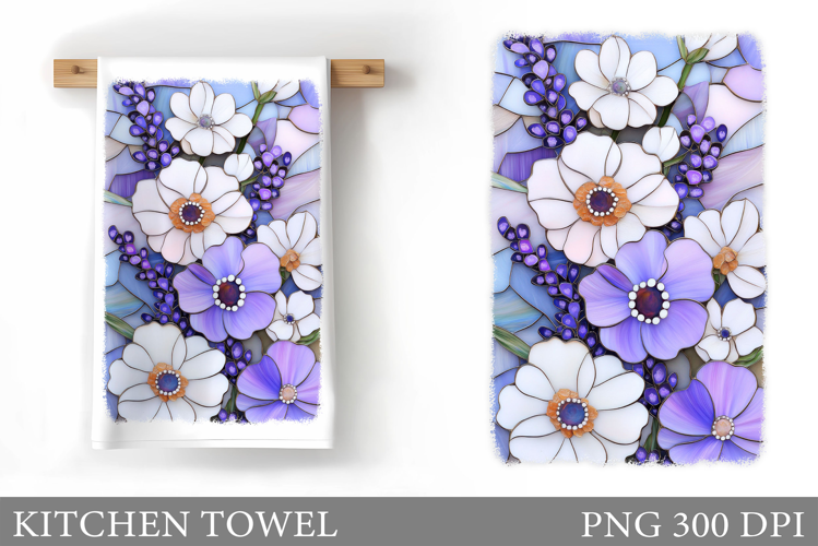 Flowers Kitchen Towel. Floral Kitchen Towel Design