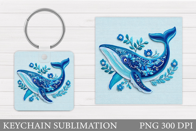 Whale Keychain Sublimation. Whale Sublimation