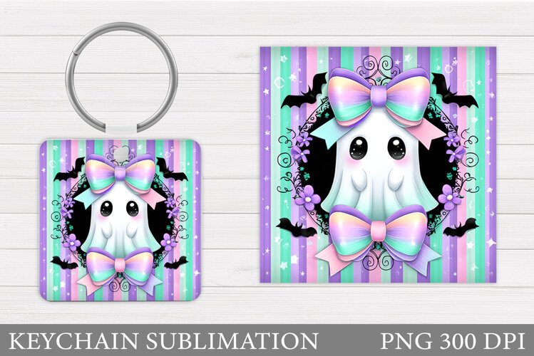 Ghost Keychain Design. Halloween Keychain Sublimation example image 1