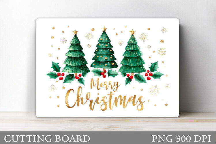 Christmas Tree Cutting Board Design. Kitchen Cutting Board example image 1
